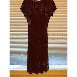 Long Lacey Wine Dress